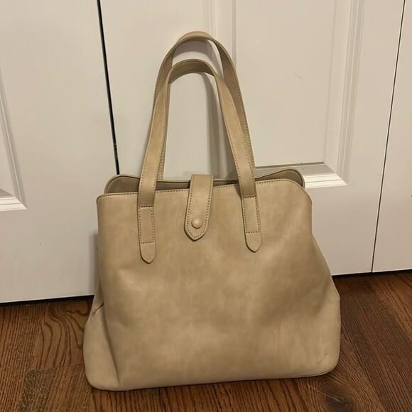 FAWN Design Satchel Diaper Bag Large NWOT Taupe Mandi Nelson - Picture 1 of 5